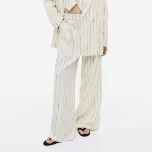 Linen Blend Wide Leg Baggies